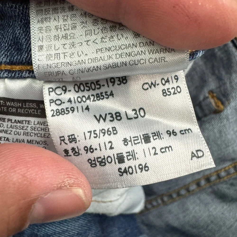 Levi's‎ 505 Regular Fit Jeans Mens 38x30 Blue Denim Straight Leg Workwear